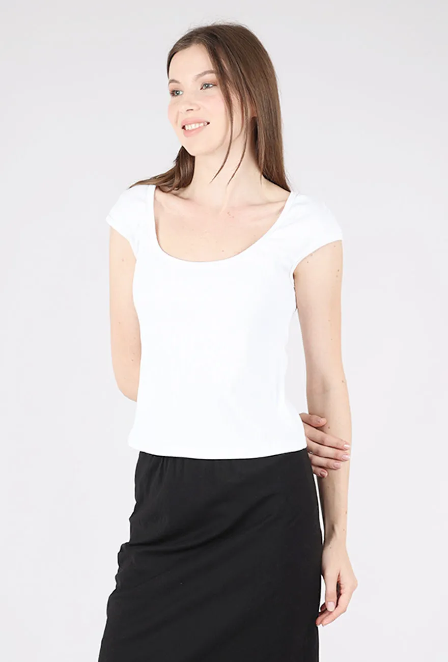 Day Wear Bardot Top, White