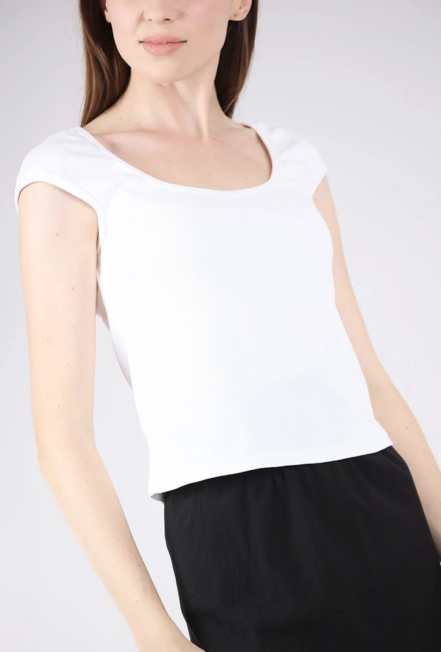 Day Wear Bardot Top, White