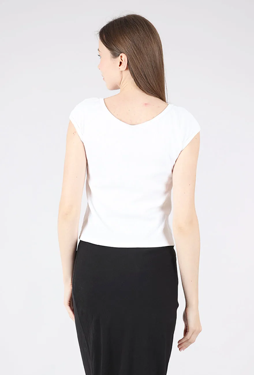 Day Wear Bardot Top, White