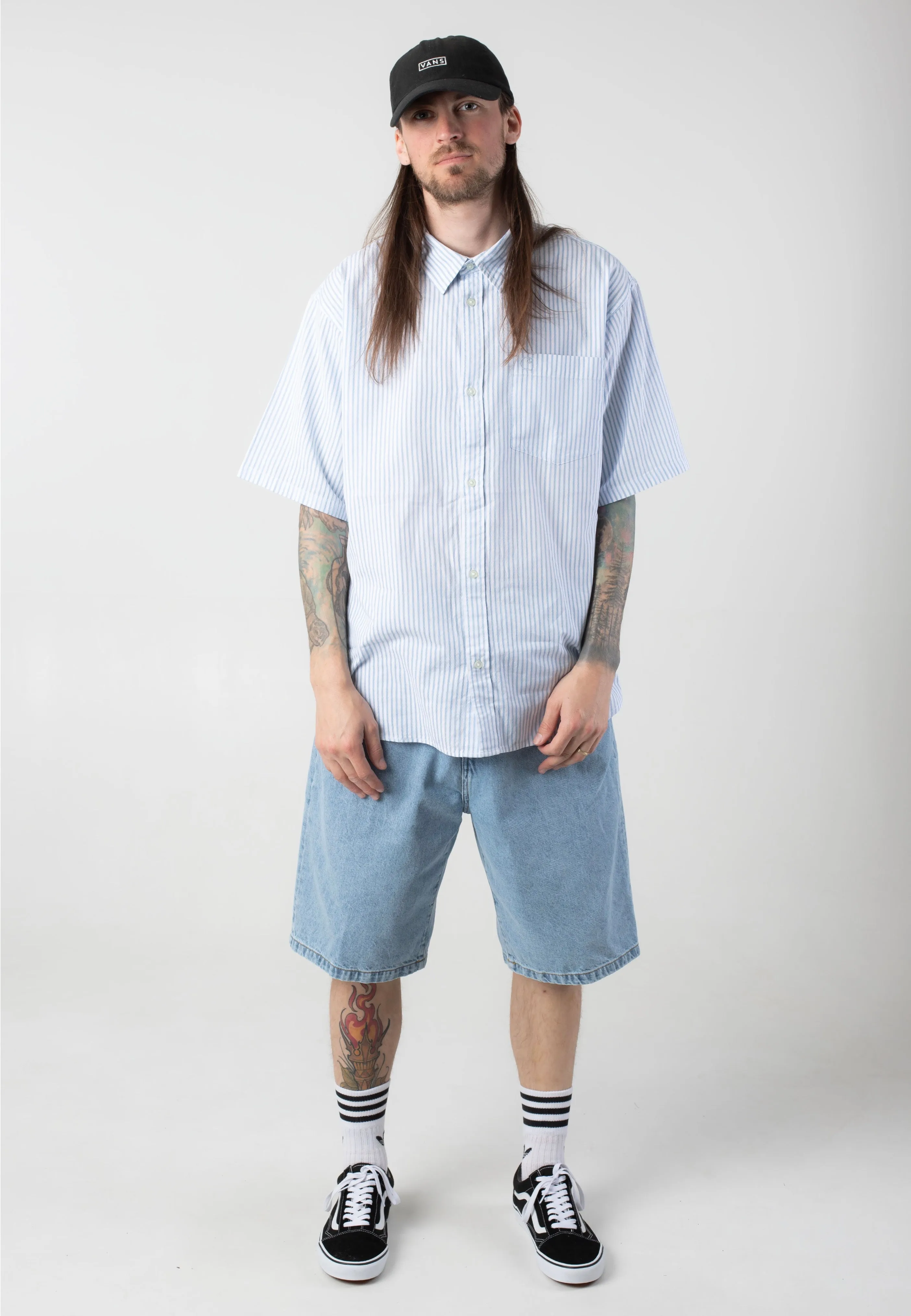 Daytime Wear Carhartt WIP - Landon Blue Bleached - Shorts