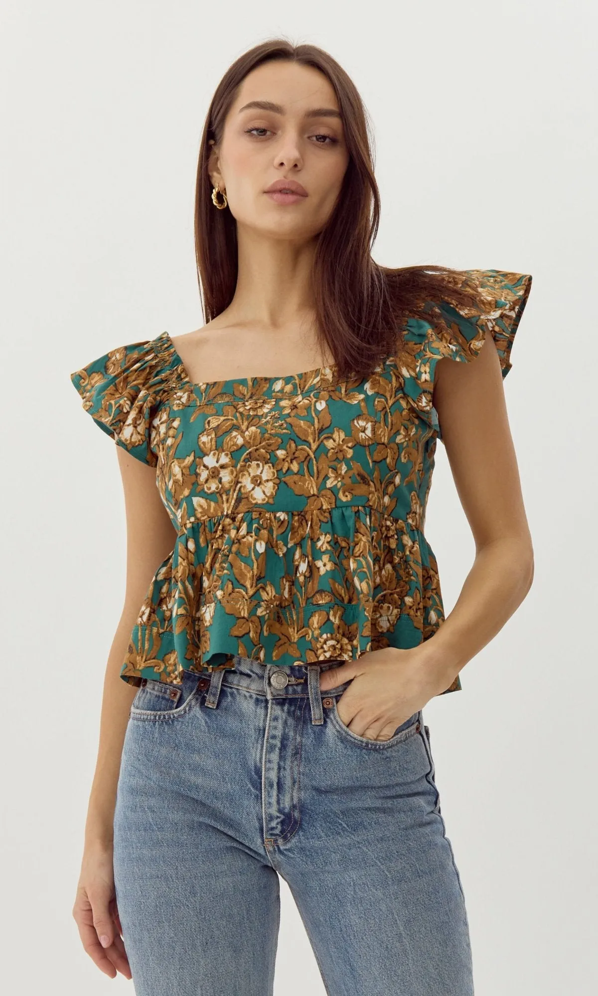 Deena Fluttter Top Spring Blooms