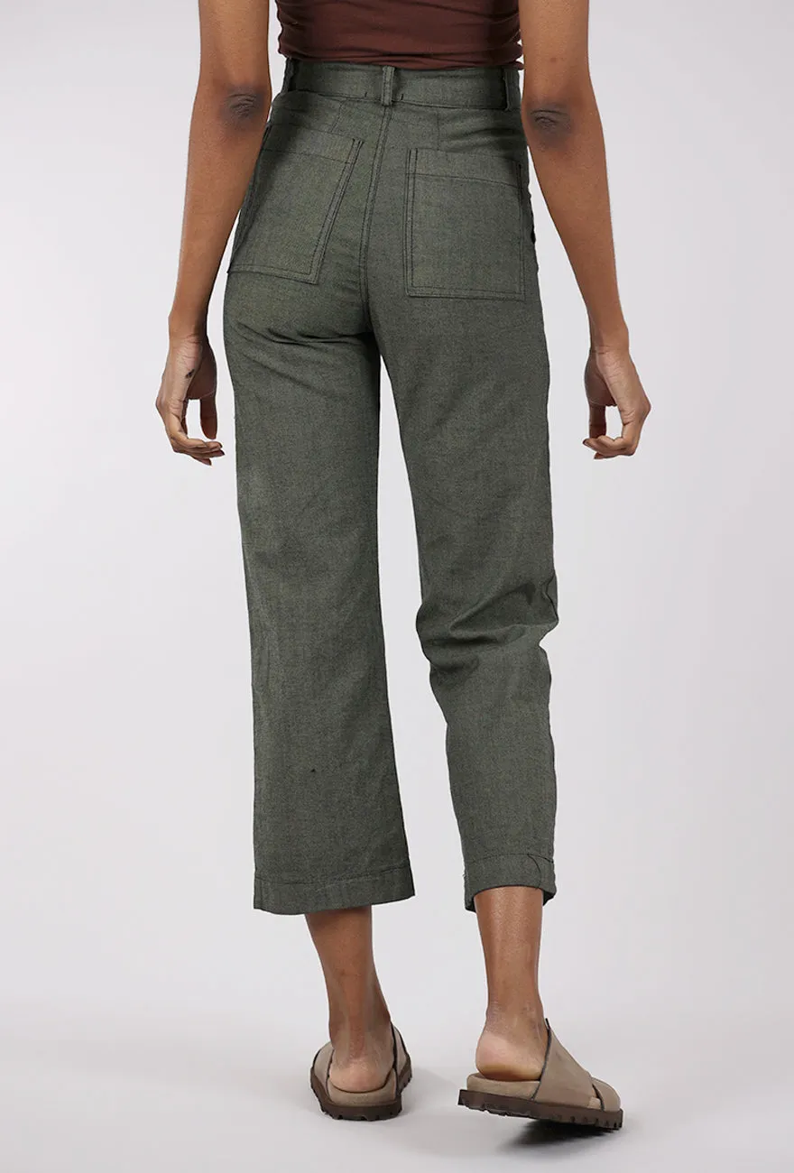 Denim Boiler Pant, Khaki Practical Design