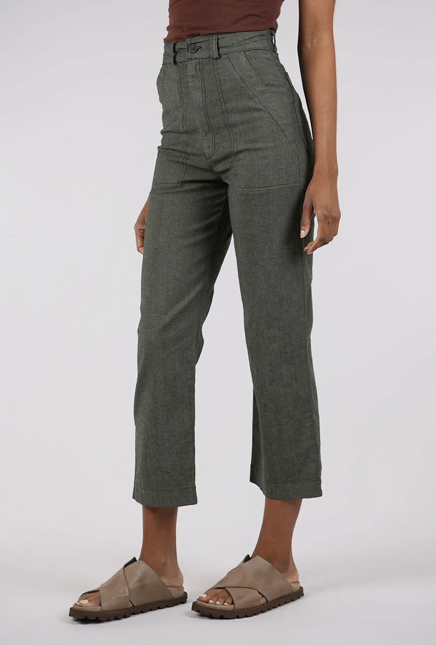 Denim Boiler Pant, Khaki Practical Design