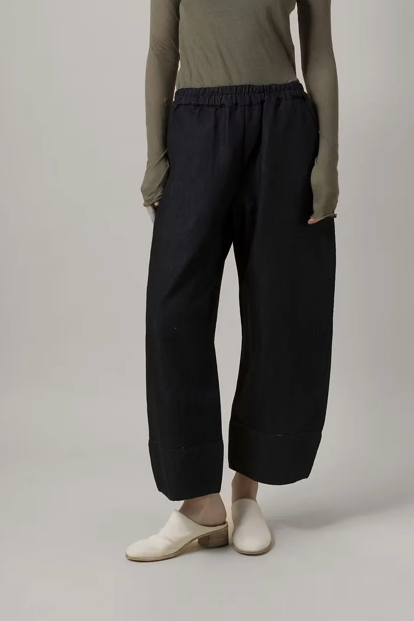 Simple Fit Denim Elastic Pant