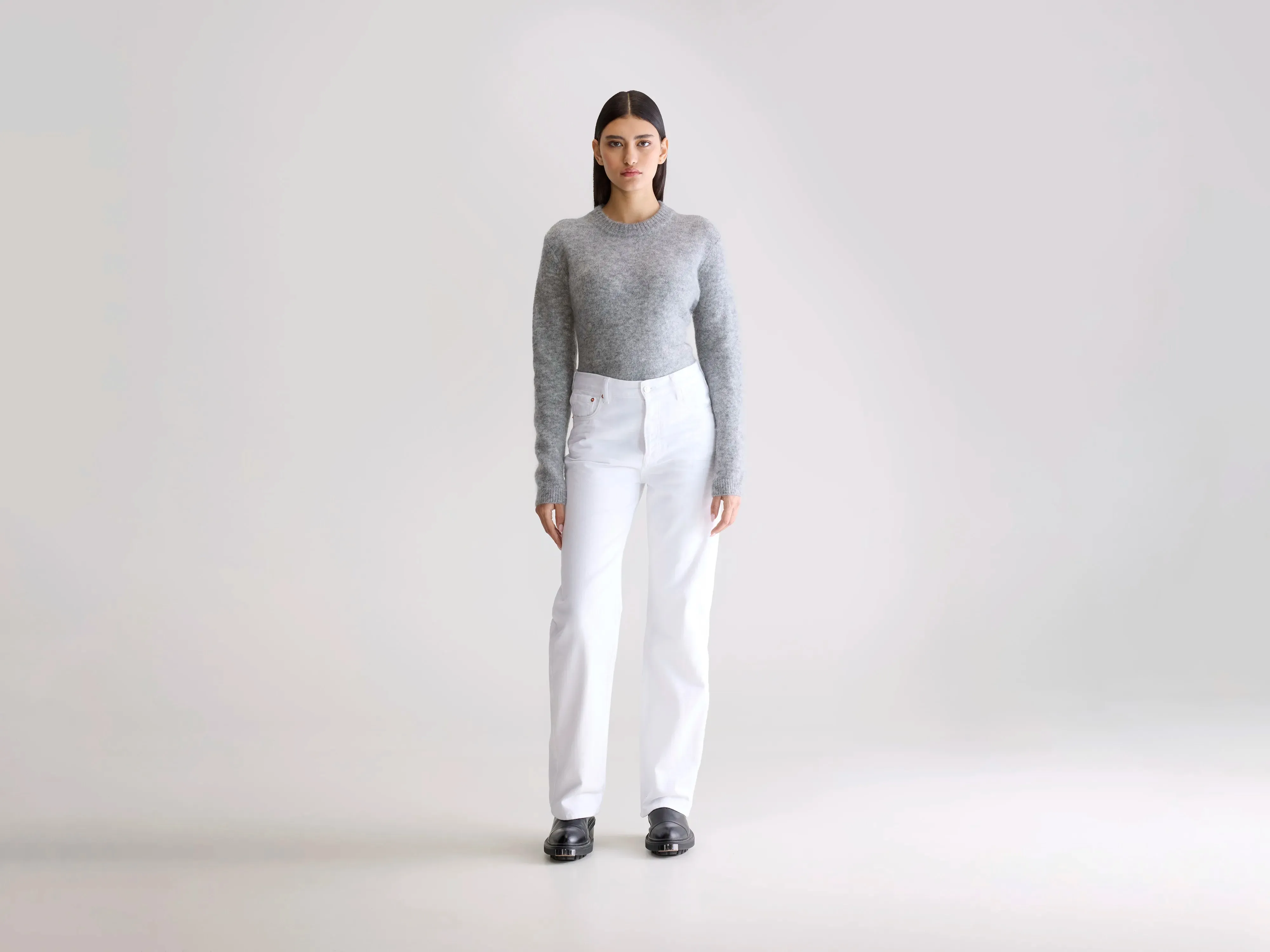 Flared bottom Denim N. 32 straight jeans (252 / W / WHITE)