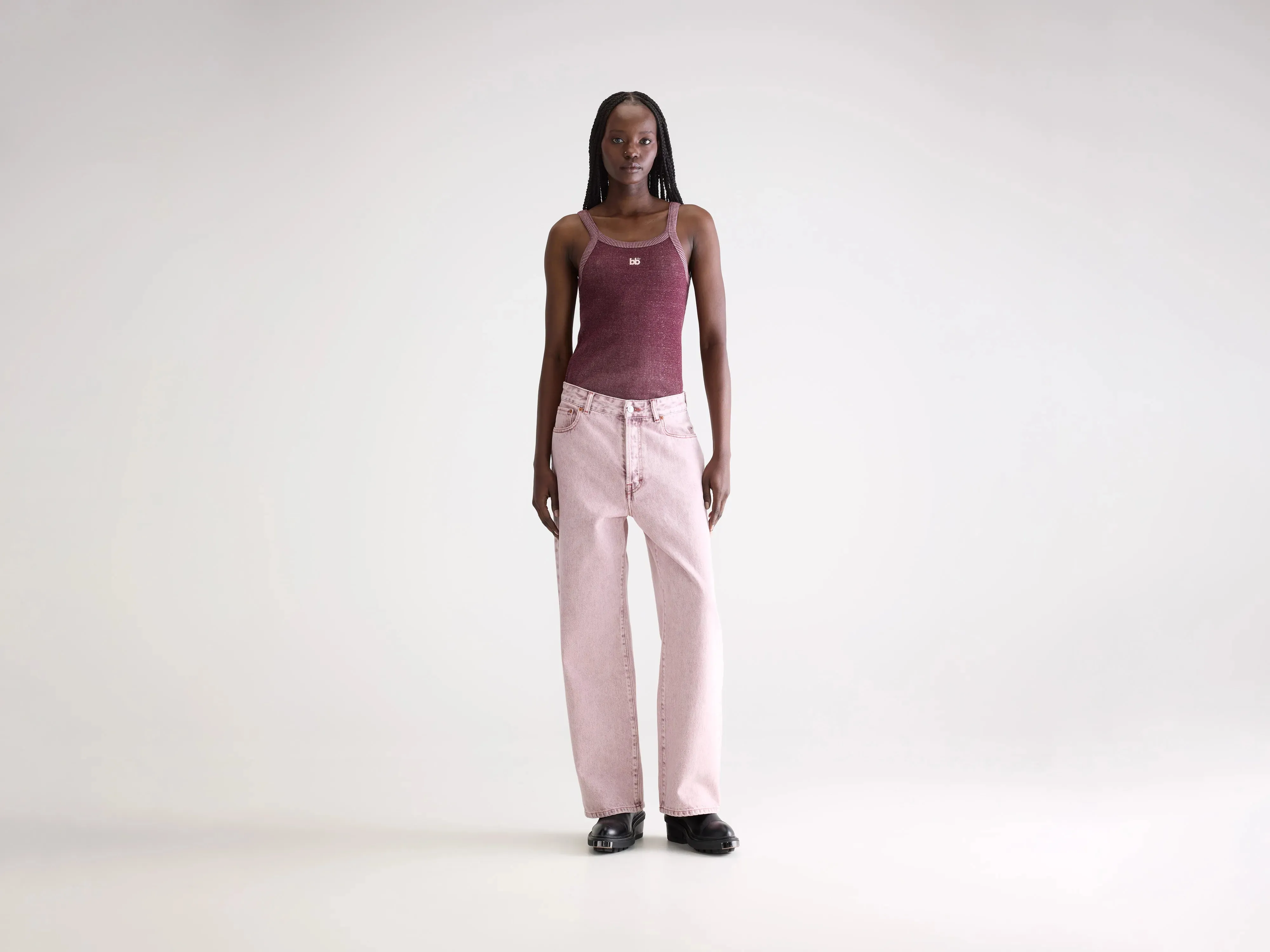 Fashionable Waist Relaxed Waist Denim N. 66 wide jeans (251 / W / PINK SNOW)