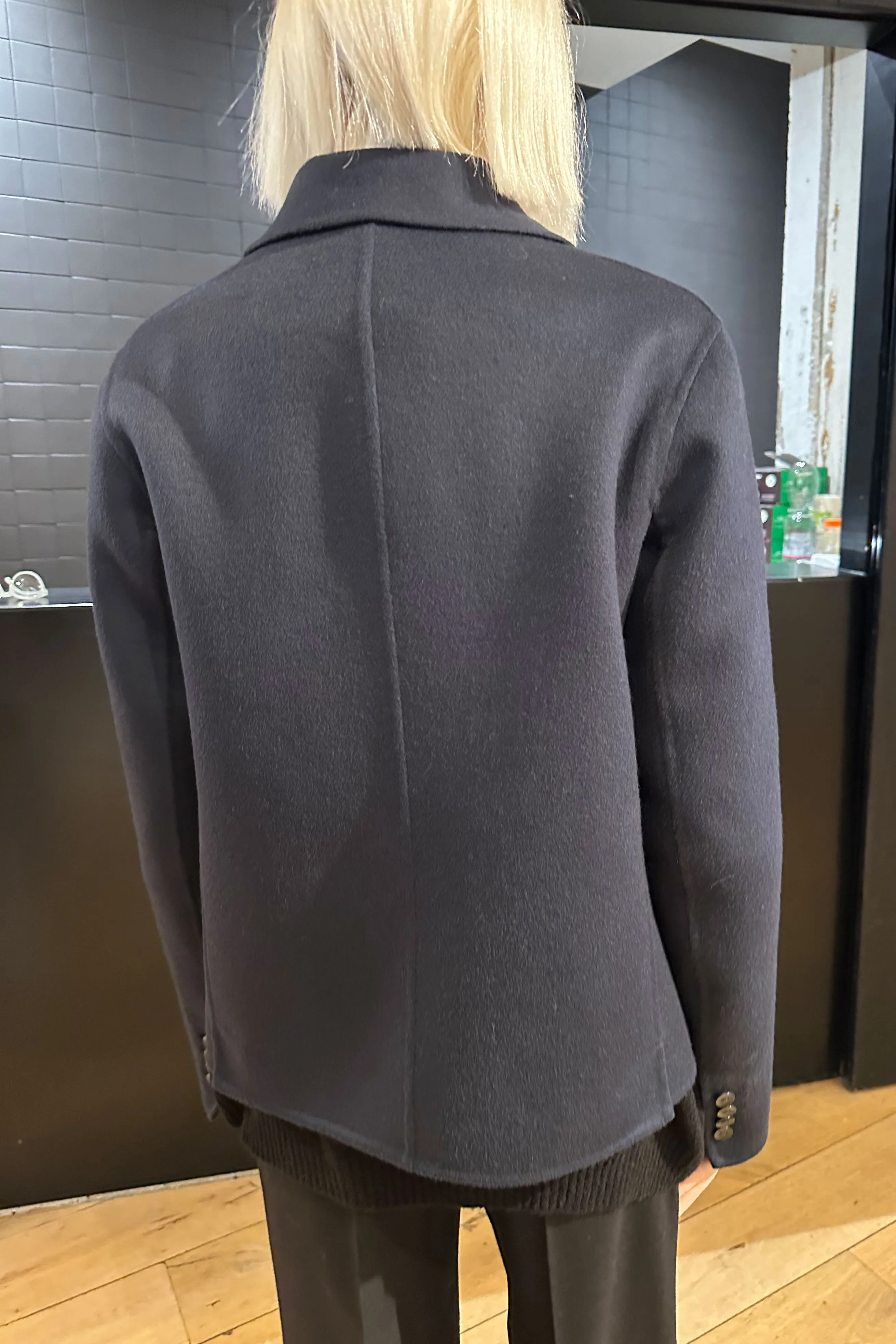 design talk Navy Cashmere Fitted Blazer