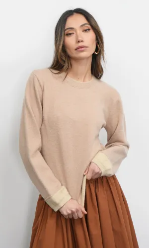Dessi Cozy Pull Over Two TonedSweater G257WT6114