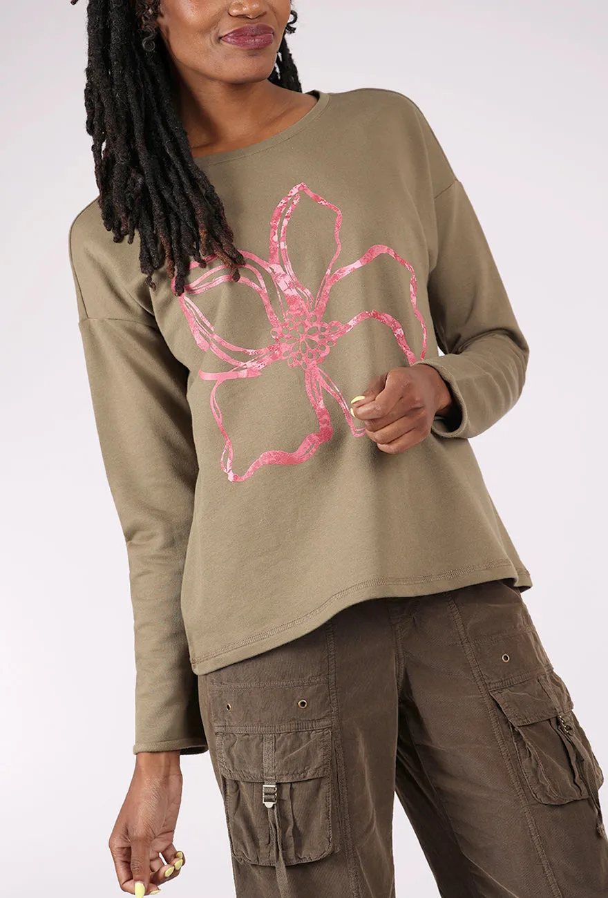 Destination Fleece Floral Pullover, Willow Classic Look