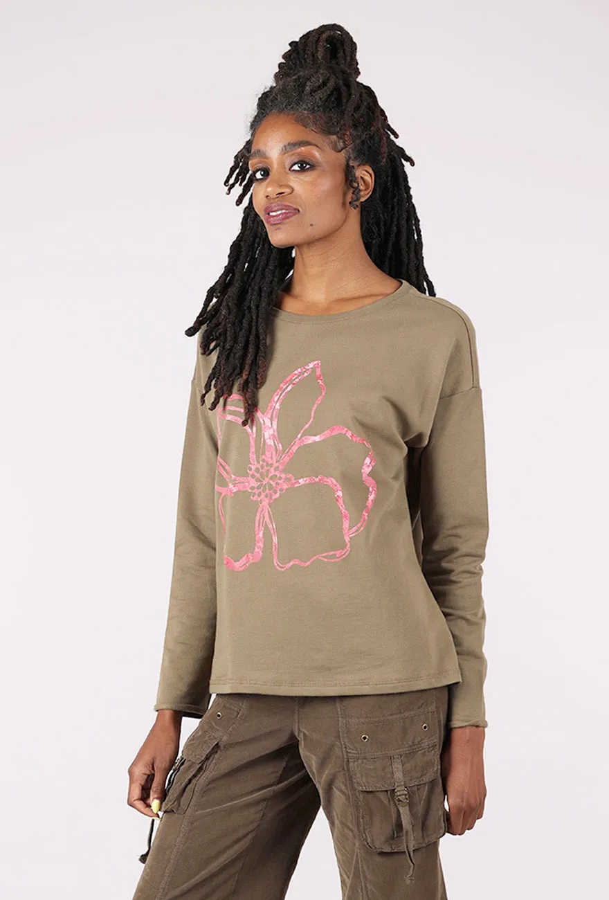 Destination Fleece Floral Pullover, Willow Classic Look