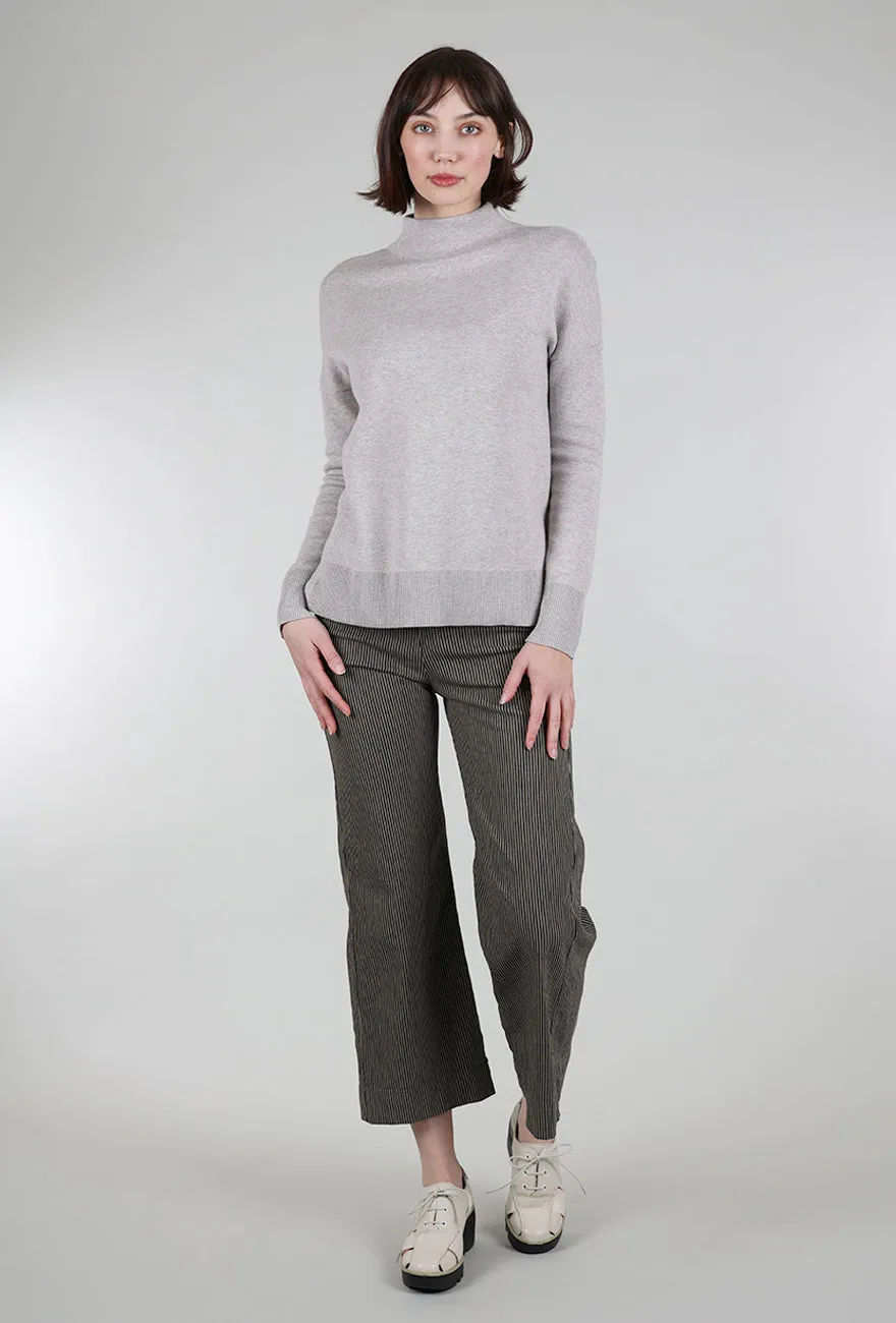 Double Knit Funnel Sweater, Pebble Japanese Fresh