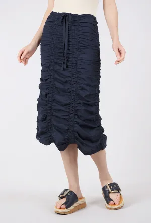 Style Staple Street Ready Double Shirred Skirt, Navy