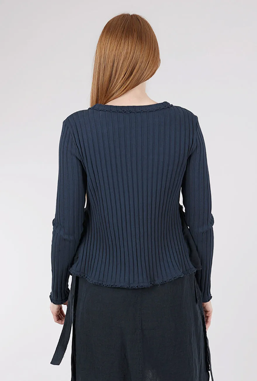 Down Filled Mixed Media Shrunken Jacket, Navy