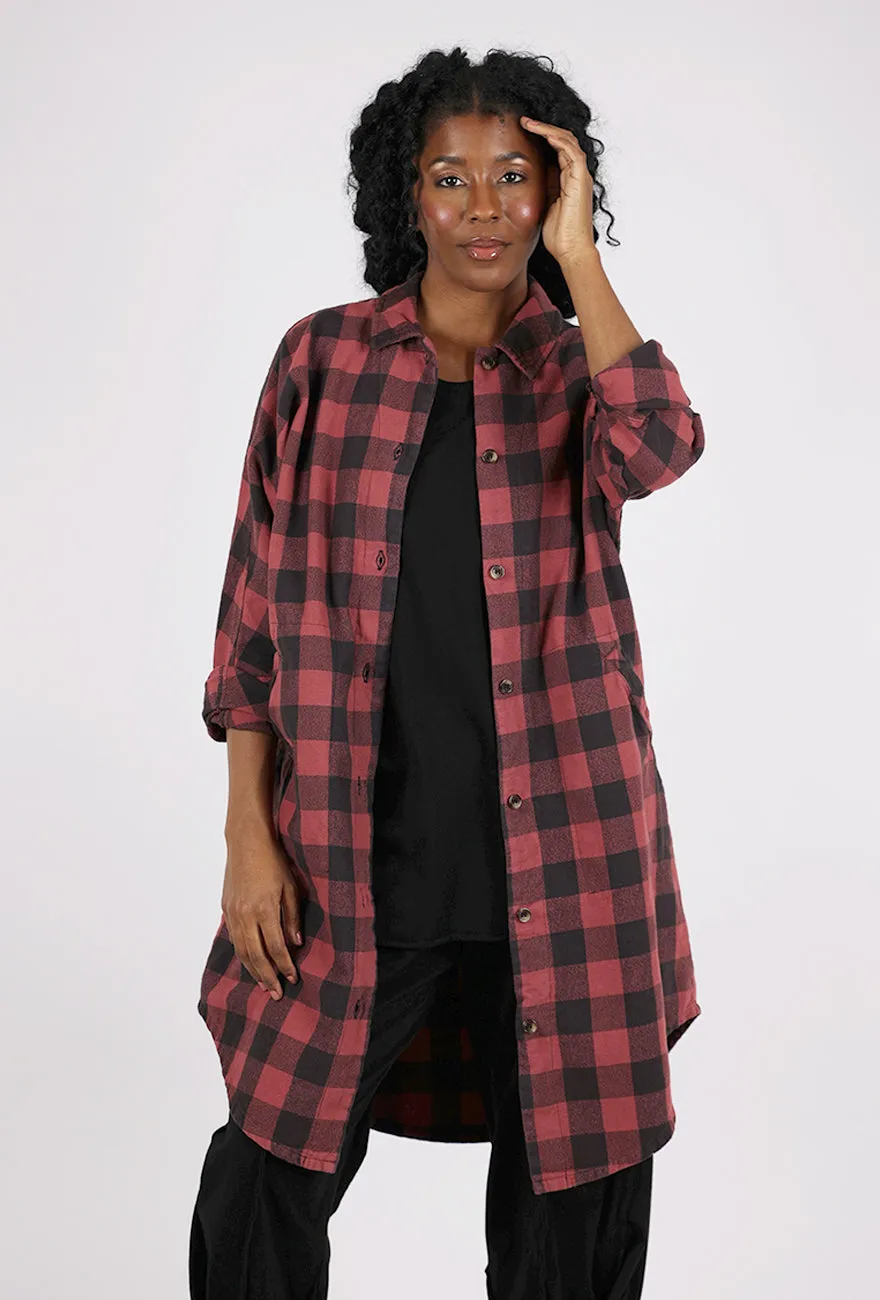 Check Down to Business Dress Jacket, Oxblood Plaid
