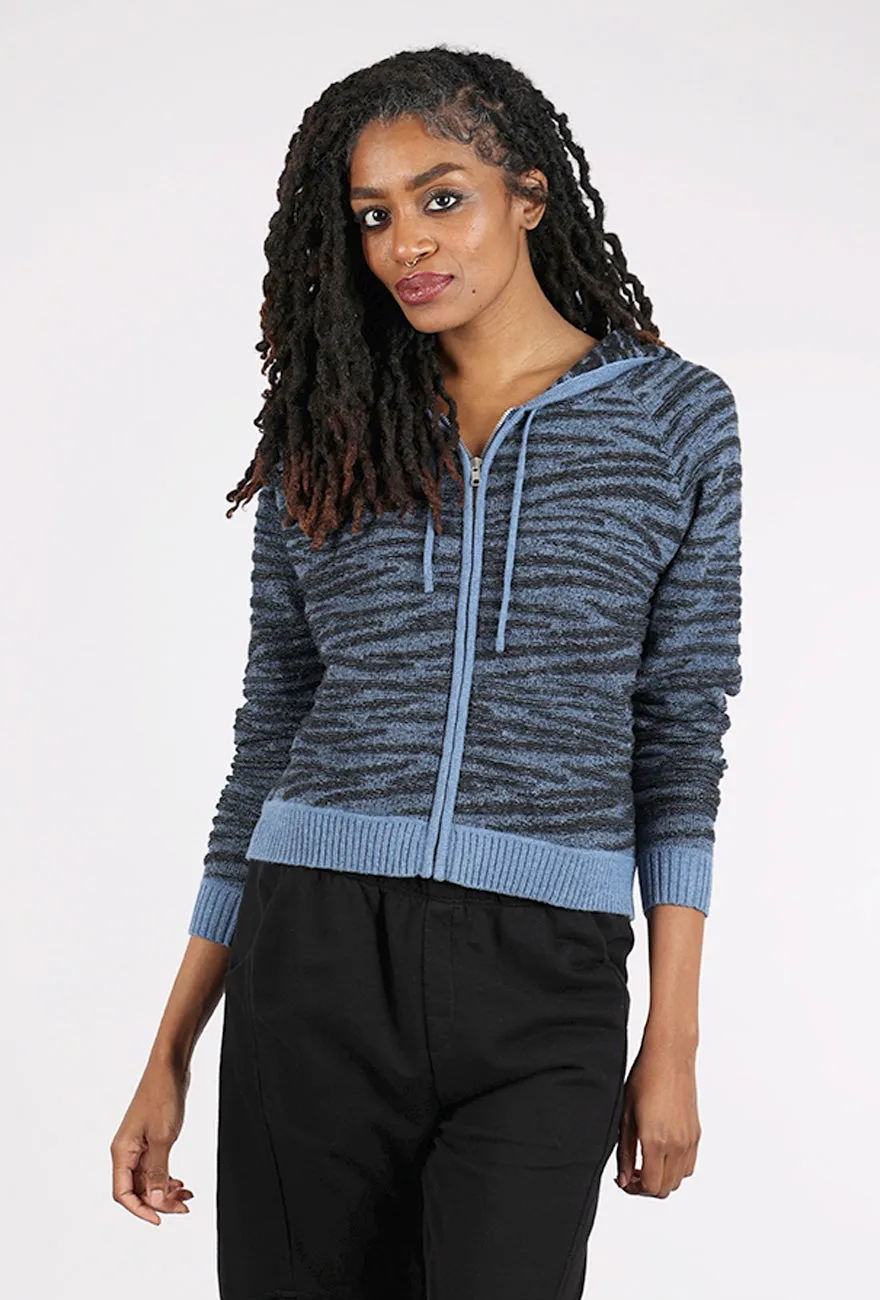 Soft Drape Day To Day Drago Zip Sweater, Denim
