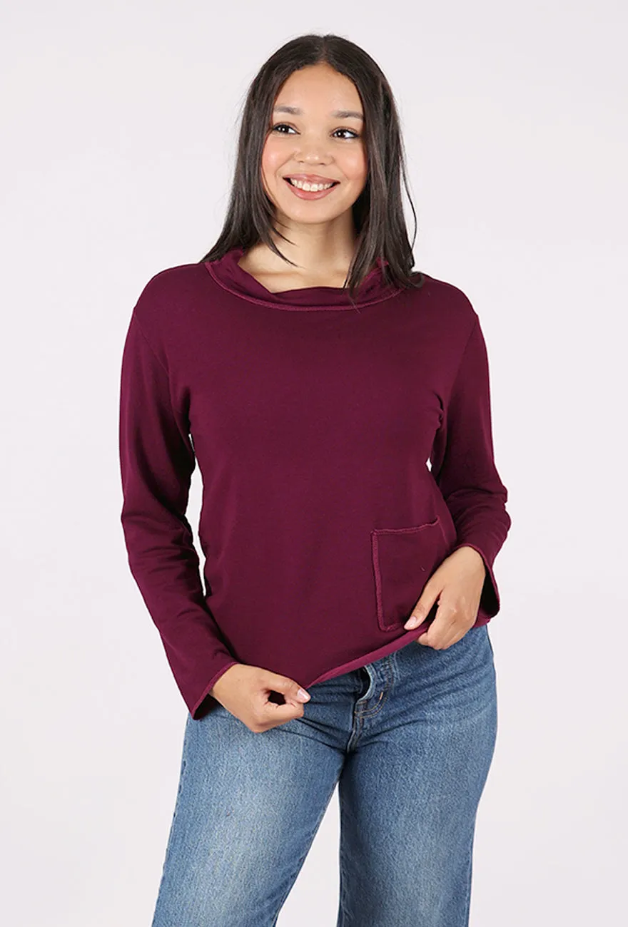 women's commute Drape Knit Yoga Top, Razzleberry