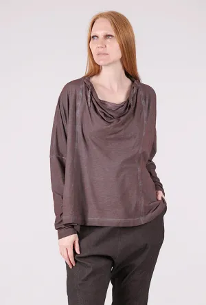 Drape Neck Bubble Top, Flamingo Cloud Picnic