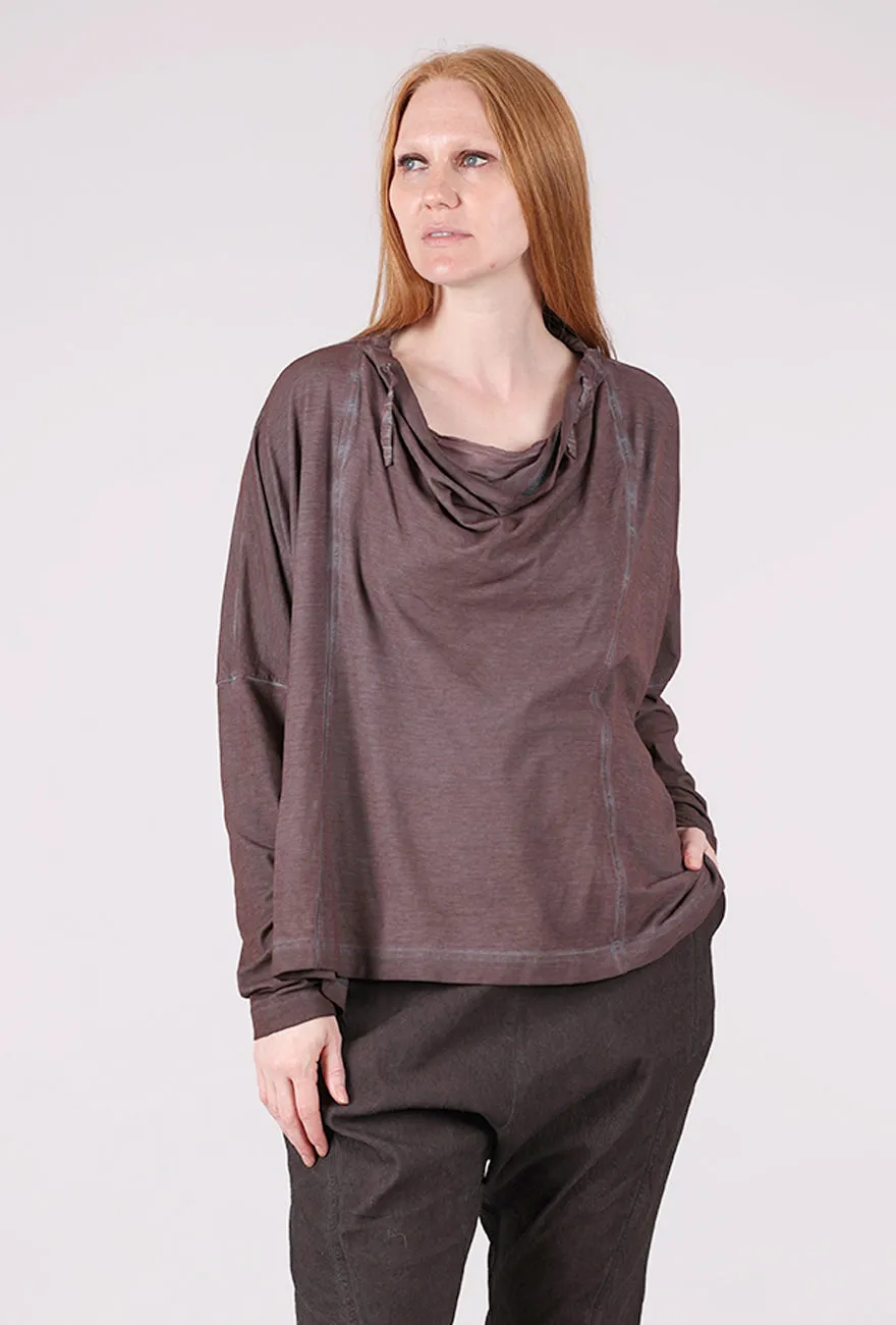 Outdoor Sports Drape Neck Bubble Top, Flamingo Cloud