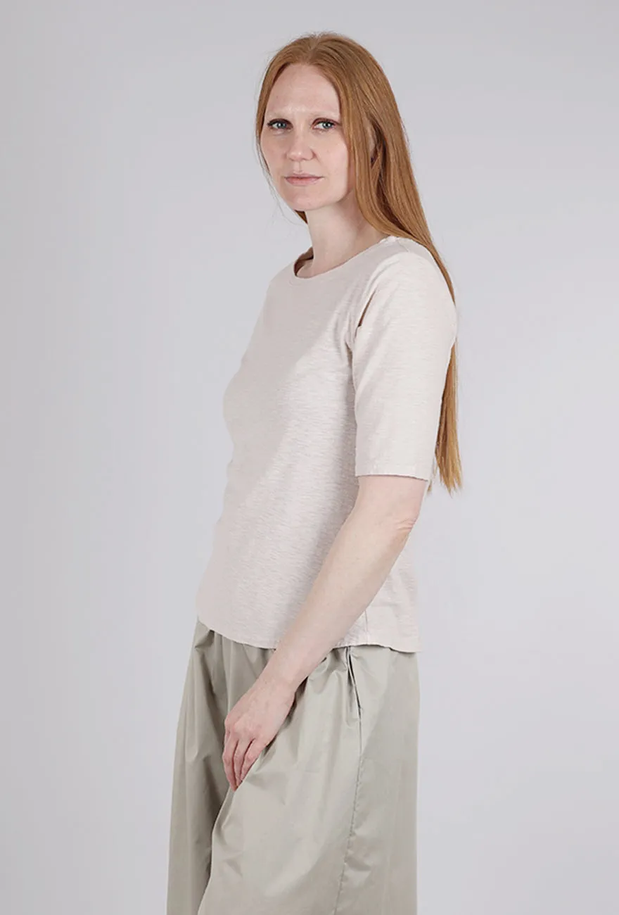 Dressy Casual LCJ Elbow Sleeve Top, Pearly