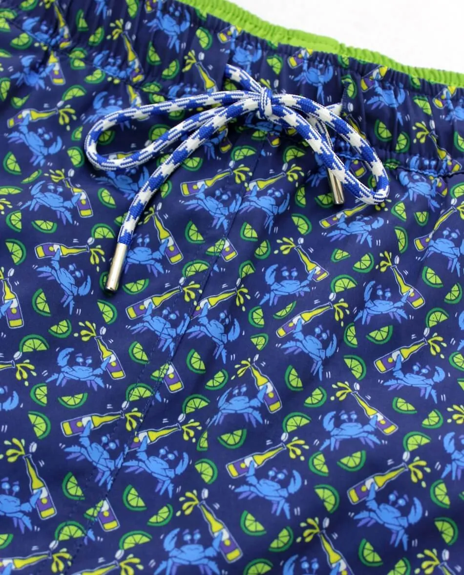 Drunken Crab: Swim Trunks - Navy Flexible Movement
