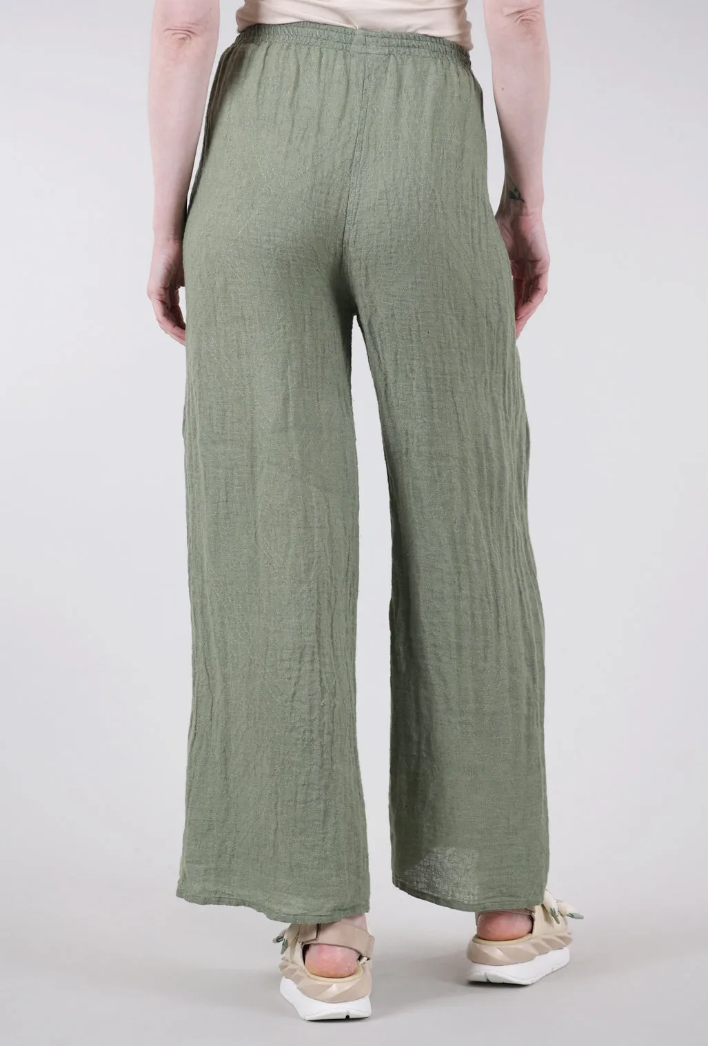 Durable Fit Linen Flow Pant, Olive