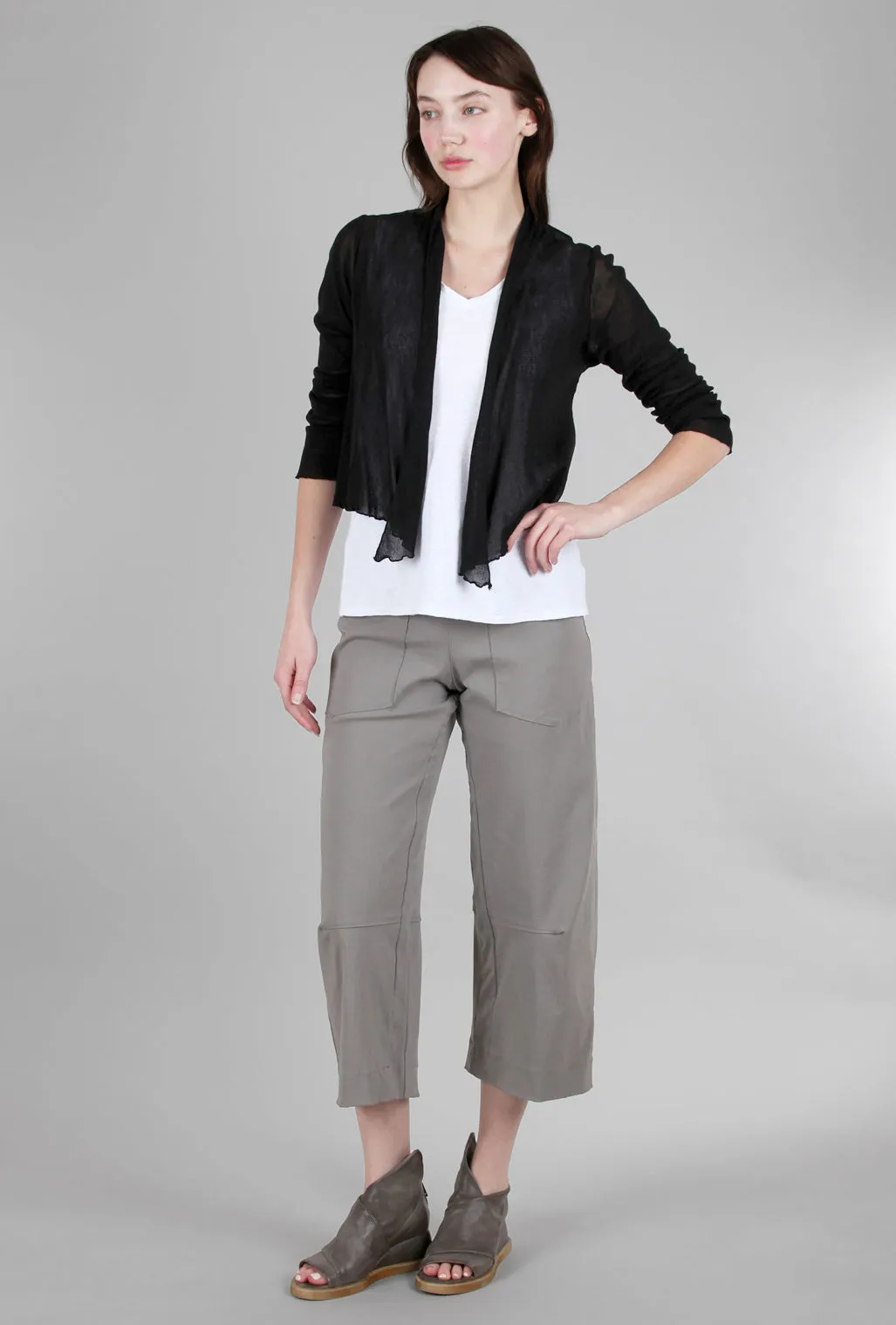 Durable Quality Cropped Tulle Cardie, Black