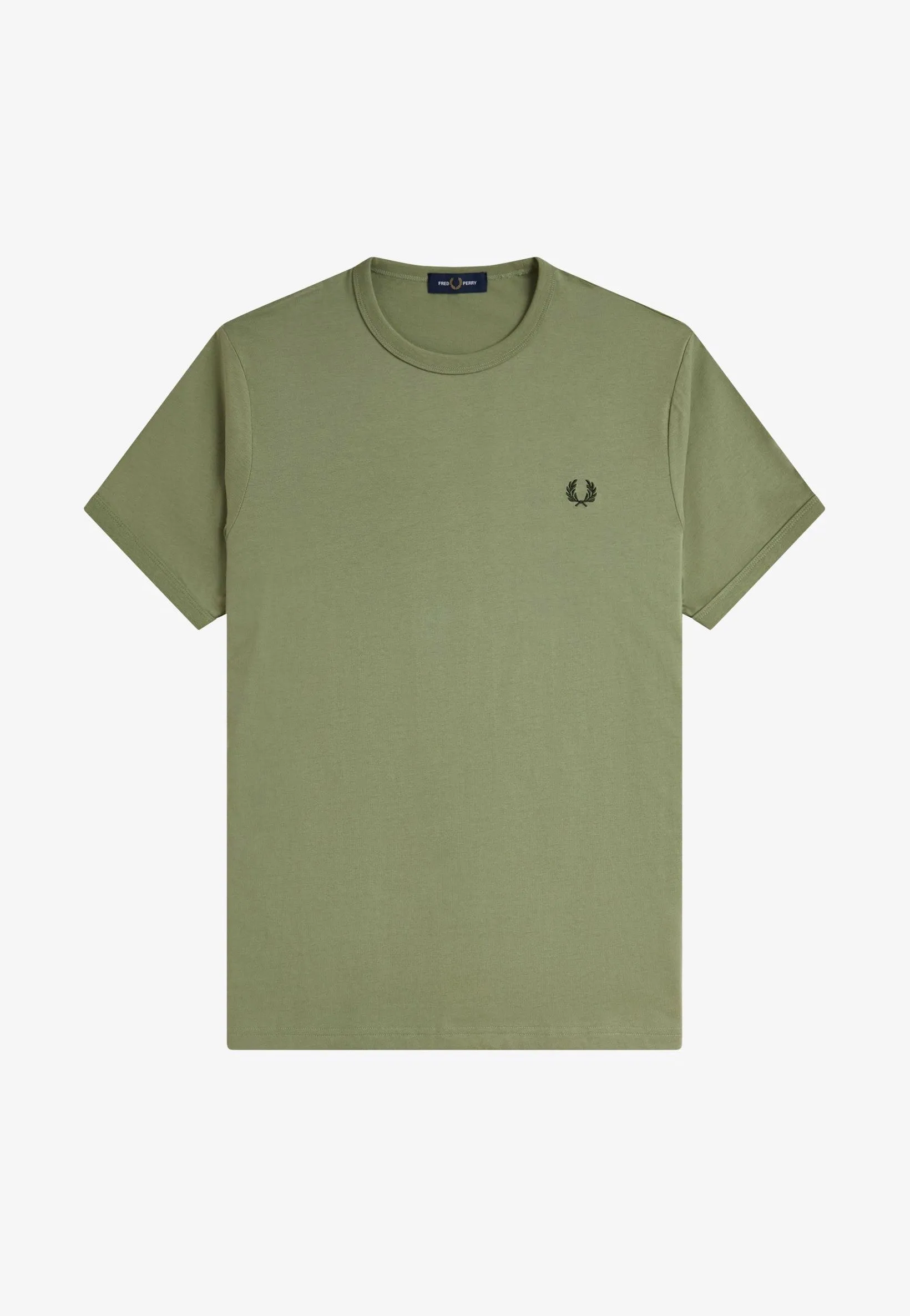 Durable Quality Fred Perry - Ringer Olive Mint - T-Shirt