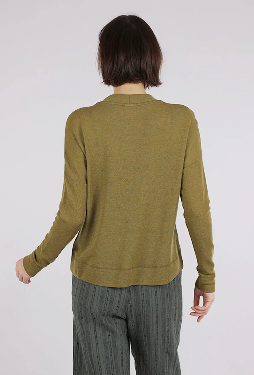 Durable Wearable Wool Box Cardigan, Moss