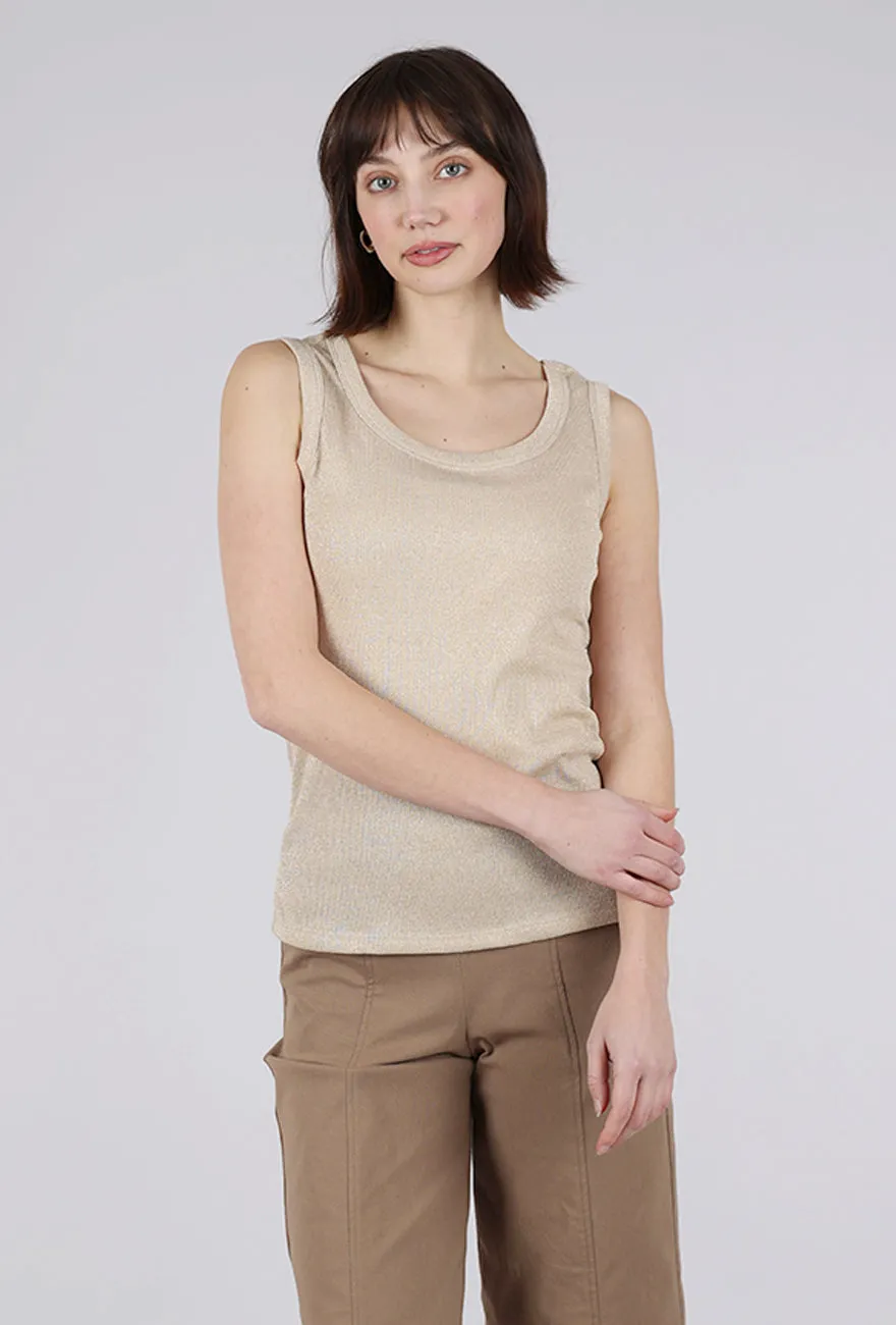 Glitter Tank Top, Gold Cozy and Soft