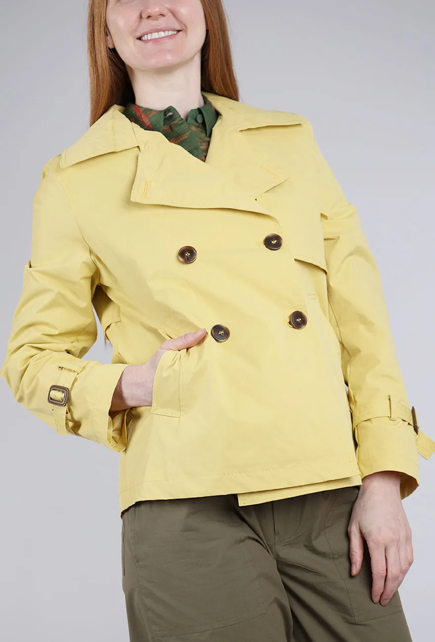 Easy Closure Stretch DB Short Trench, Citron