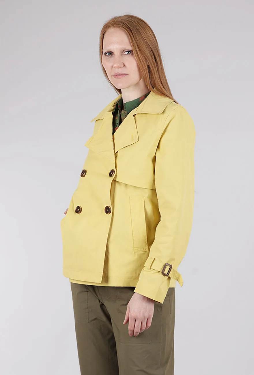 Easy Closure Stretch DB Short Trench, Citron