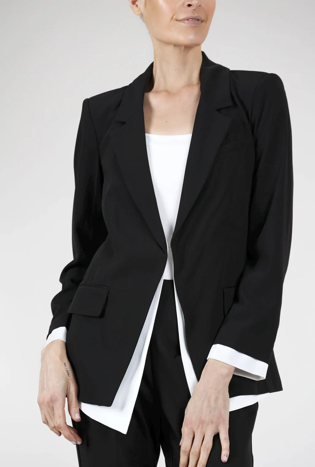 Easy Comfort Hannah Shirttail Jacket, Black