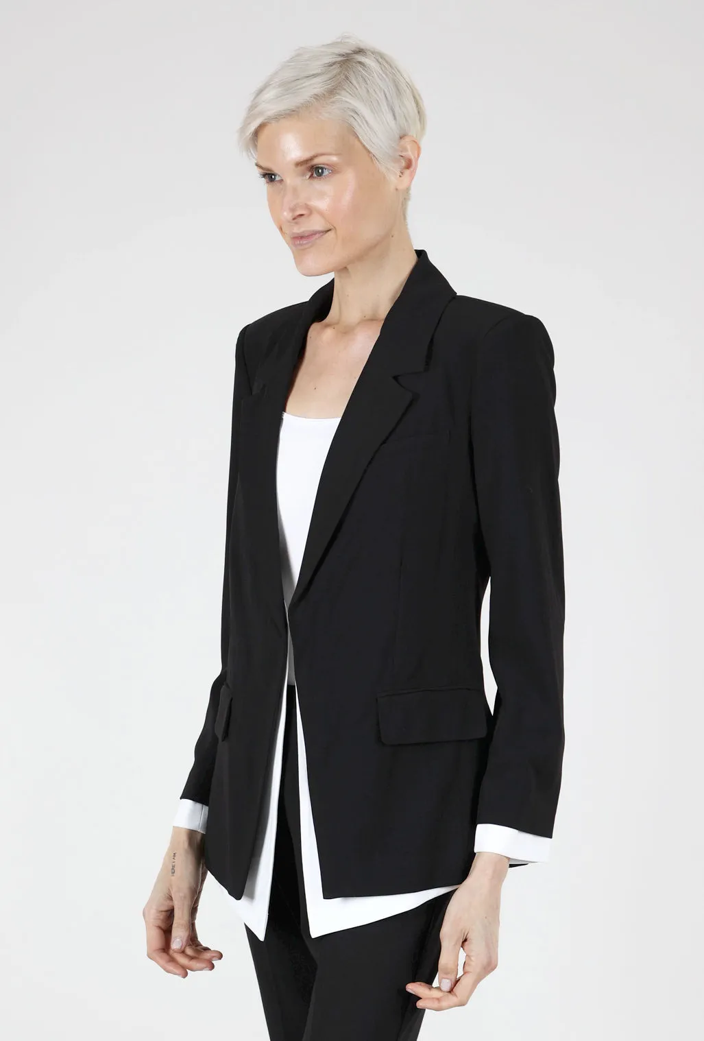 Easy Comfort Hannah Shirttail Jacket, Black