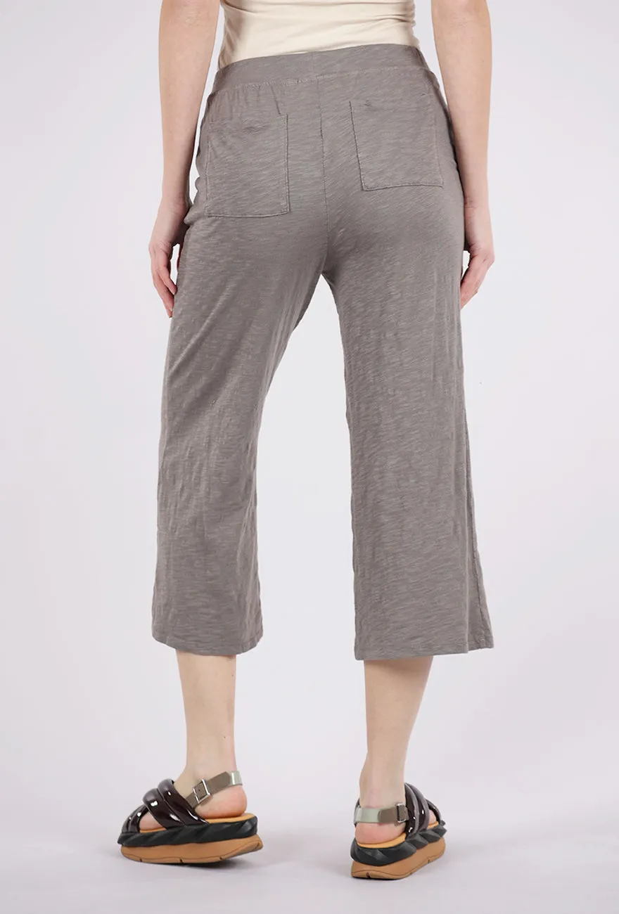 Easy Comfort Wide Leg Crop Knit Pants, Onyx Gray