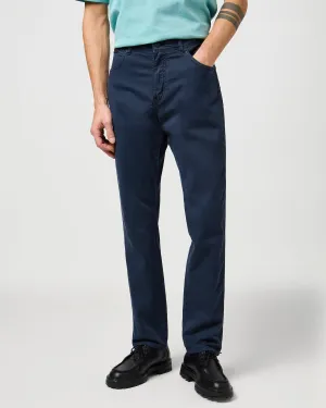 Wrangler Texas SLIM Mens Cotton Satin Trousers - Dark Navy | Wrangler Chinos & Non-Denim Pants | JEANSTORE