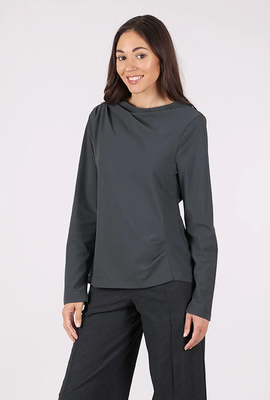 Easy Draping Leia Top, Slate
