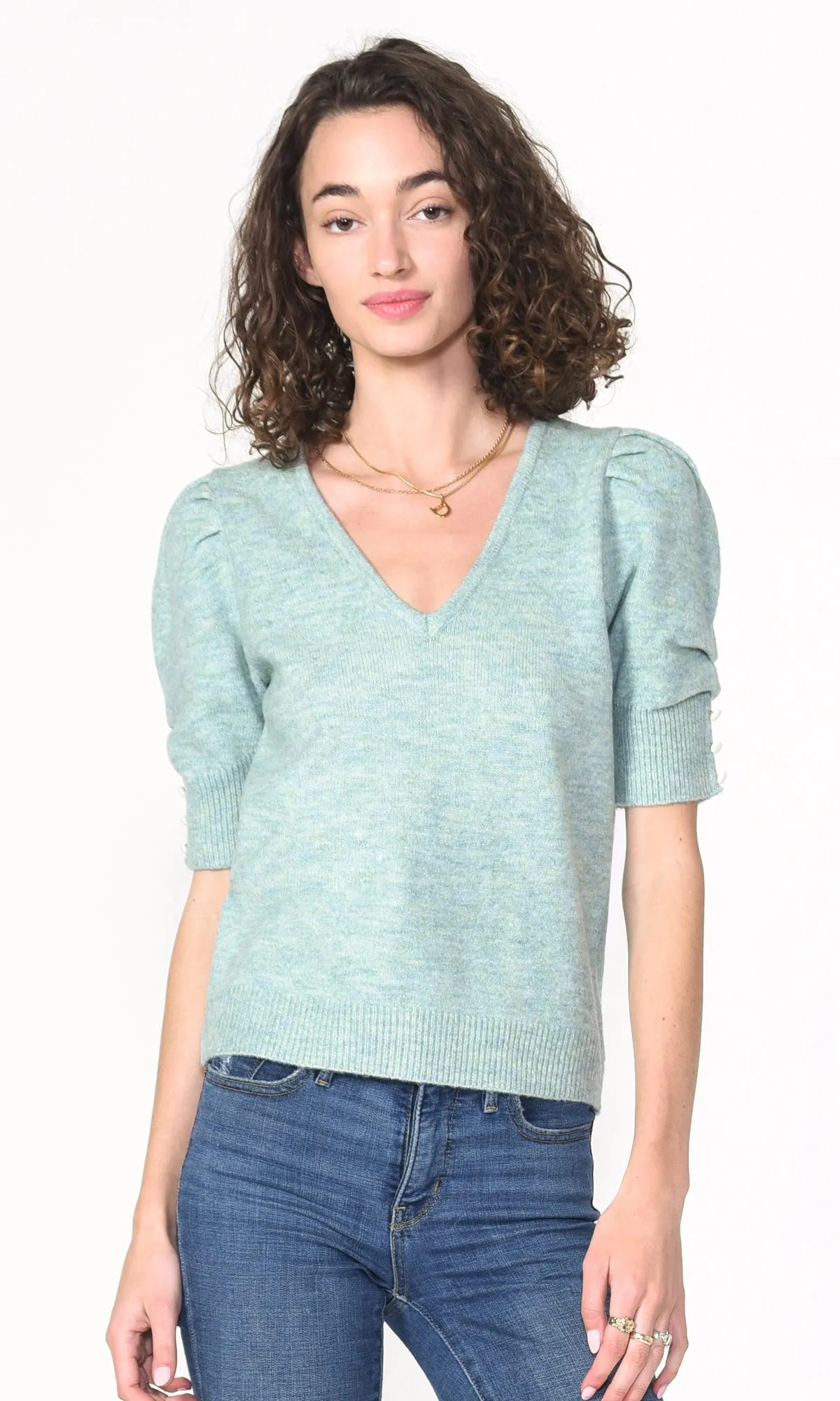 Easy Fit Glendon Cozy Gathered Sleeve Knit Top