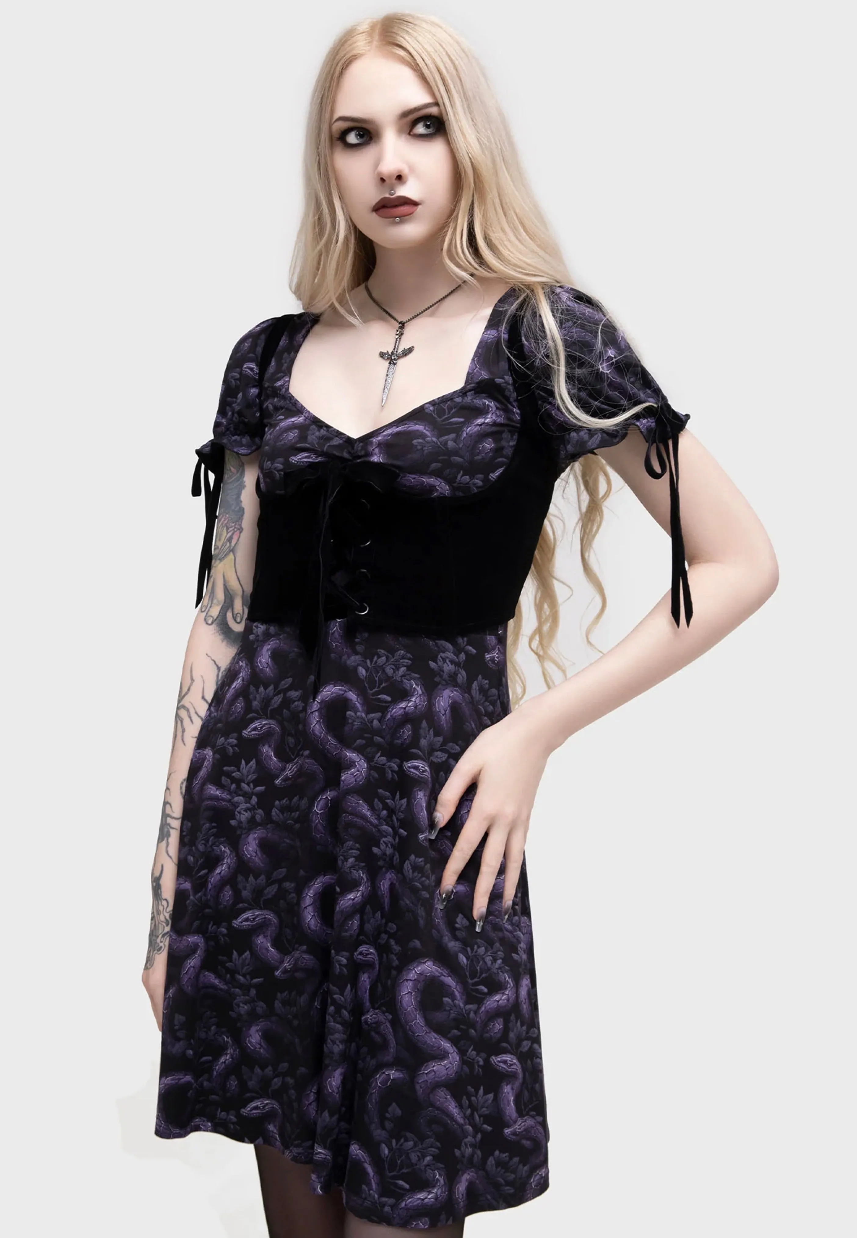 Easy Fresh Killstar x Moonbloom - Gloom and Garter Underbust Black - Top