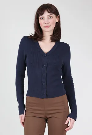 Modern Trend Quick Layer Anya Ribbed Cardie, Navy