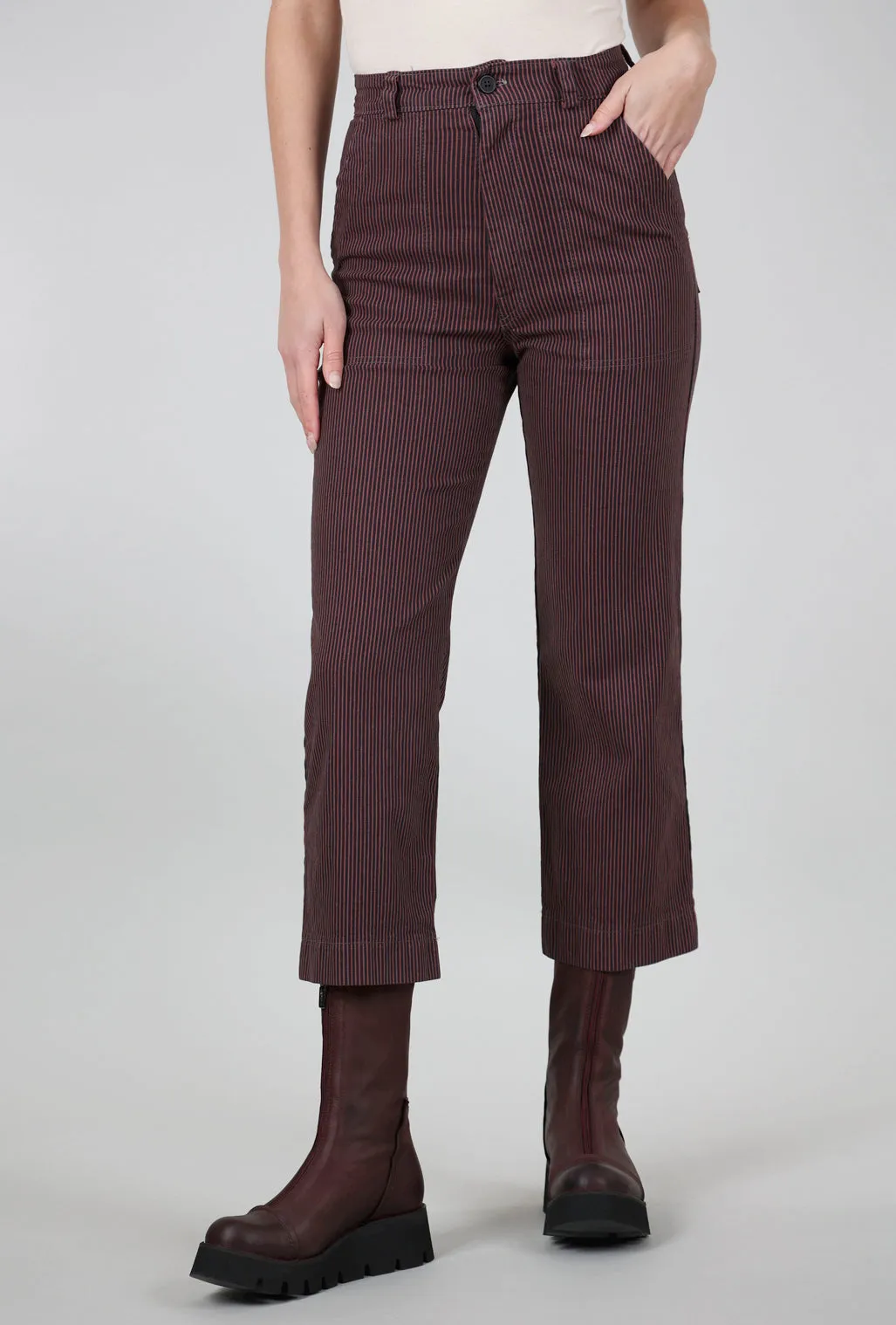 Versatile Wear Neutral Tone Smithy Pant, Redwood Stripe