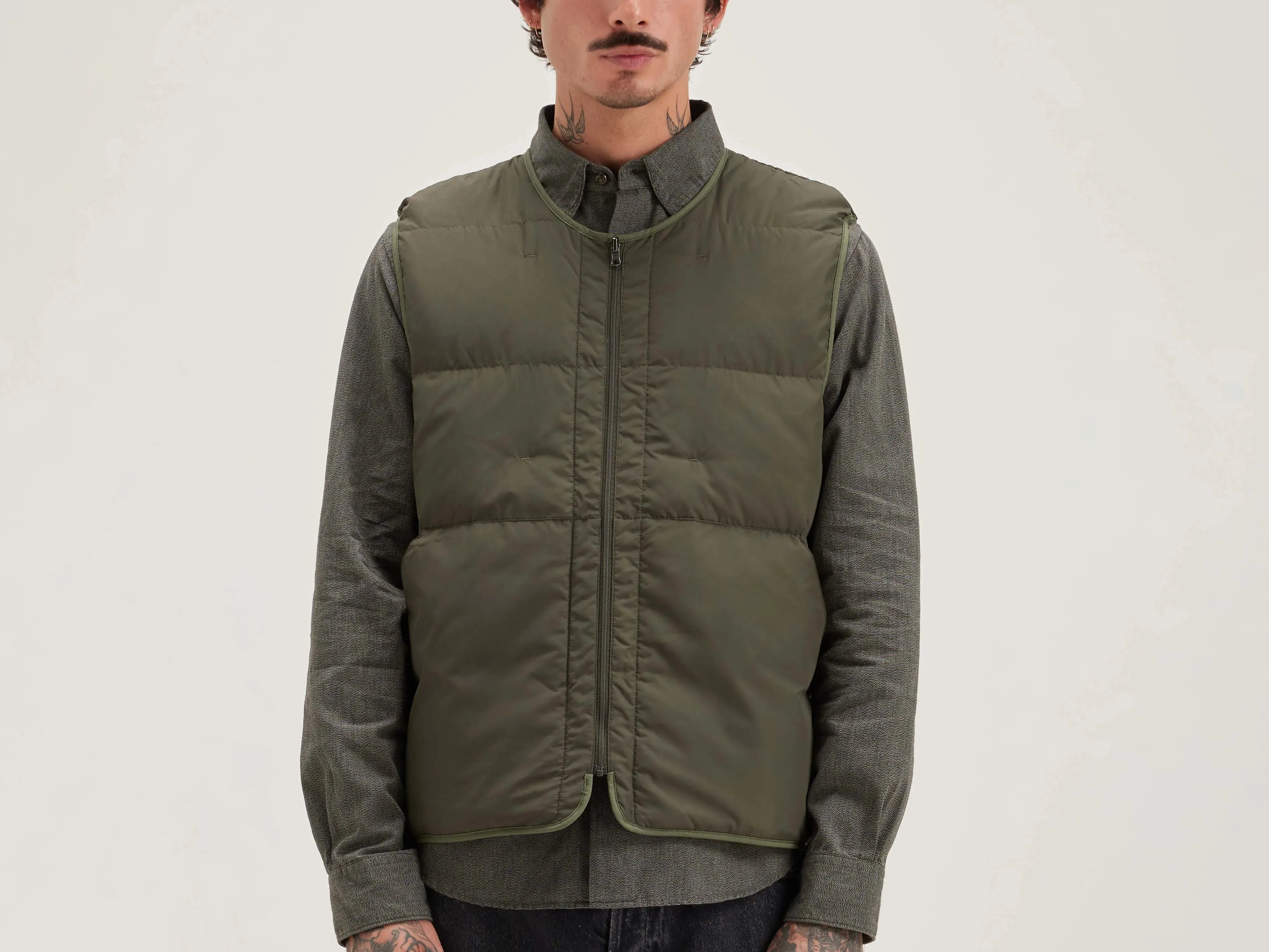 hoch bodywarmer jacket (241 / M / DARK OLIVE) Leather Bits