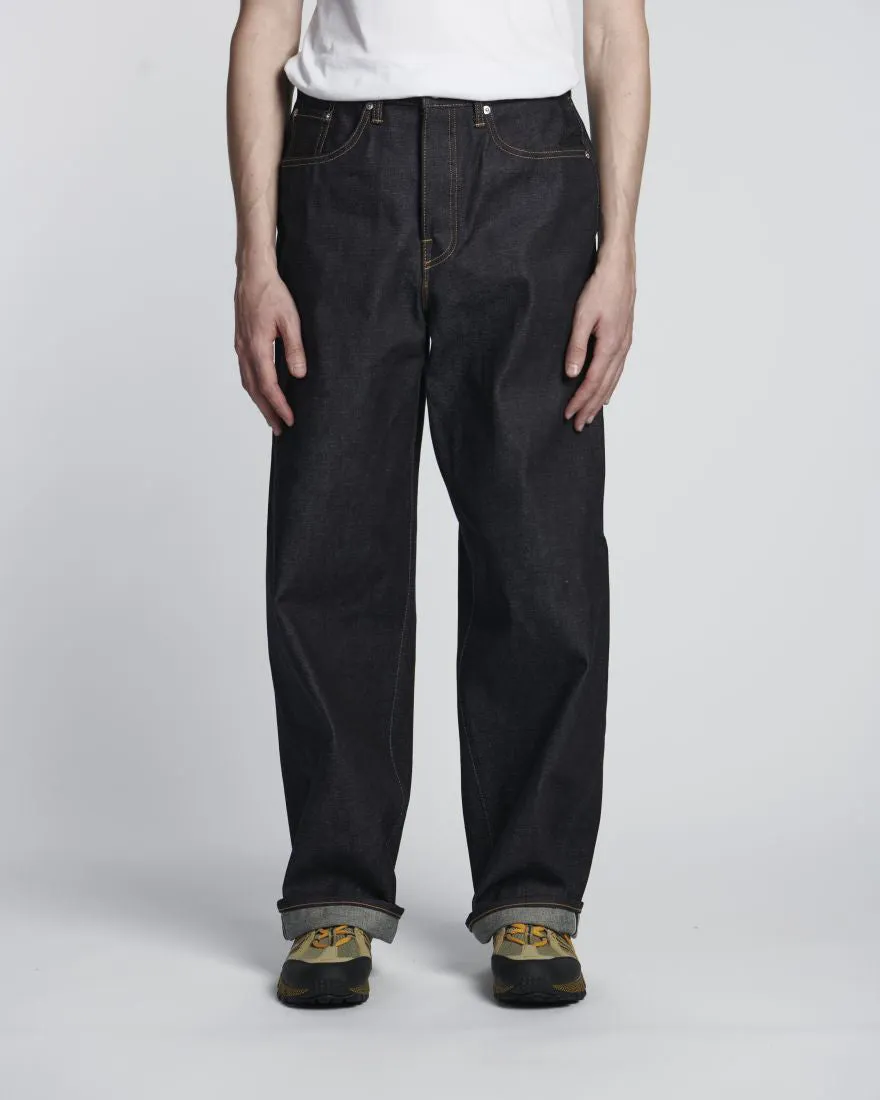 Edwin Made In Japan Wide Pant Loose Mens Jeans - 13.5oz Kaihara Dark Pure Indigo Rainbow Selvage Denim / Blue Unwashed | Edwin Jeans | JEANSTORE