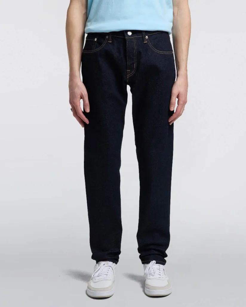 Edwin Made In Japan Regular Tapered Mens Jeans - 13oz Kaihara Pure Indigo Stretch Denim / Blue Rinsed | Edwin Jeans | JEANSTORE