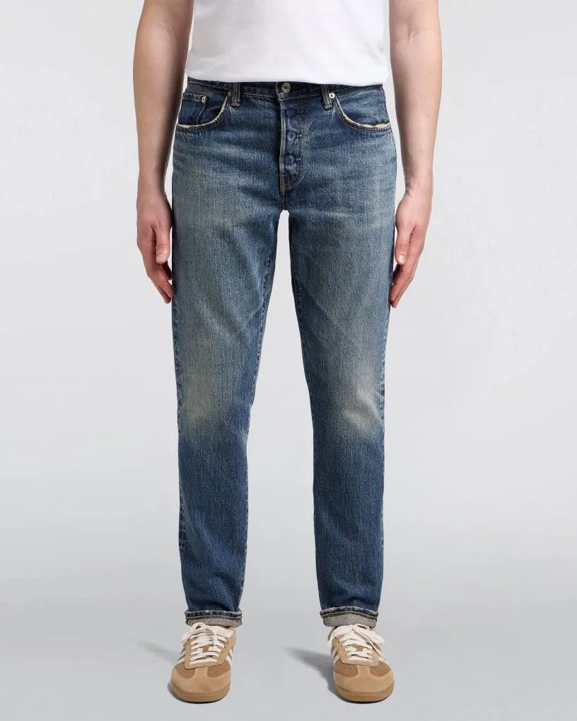 Edwin Made In Japan Regular Tapered Mens Jeans - 14oz Kurabo Recycled Red Selvage Denim / Blue Mid Dark Used | Edwin Jeans | JEANSTORE