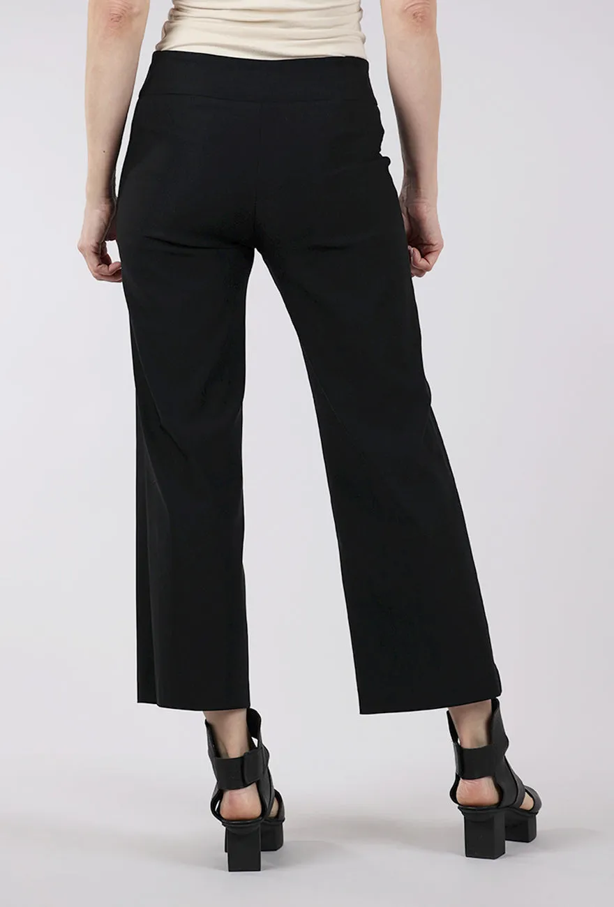 EF Crop Wide Leg Pant, Black Flared Legs