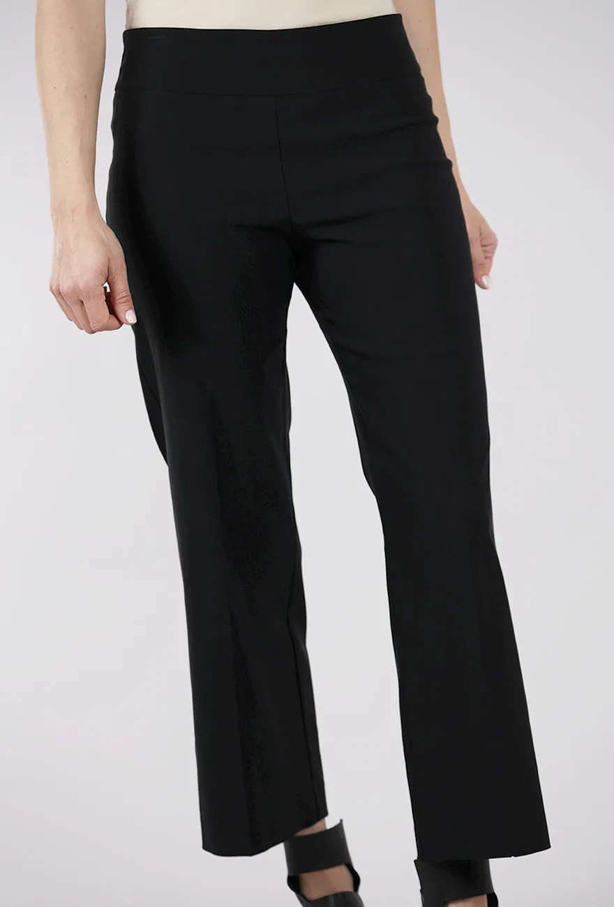 EF Crop Wide Leg Pant, Black Flared Legs