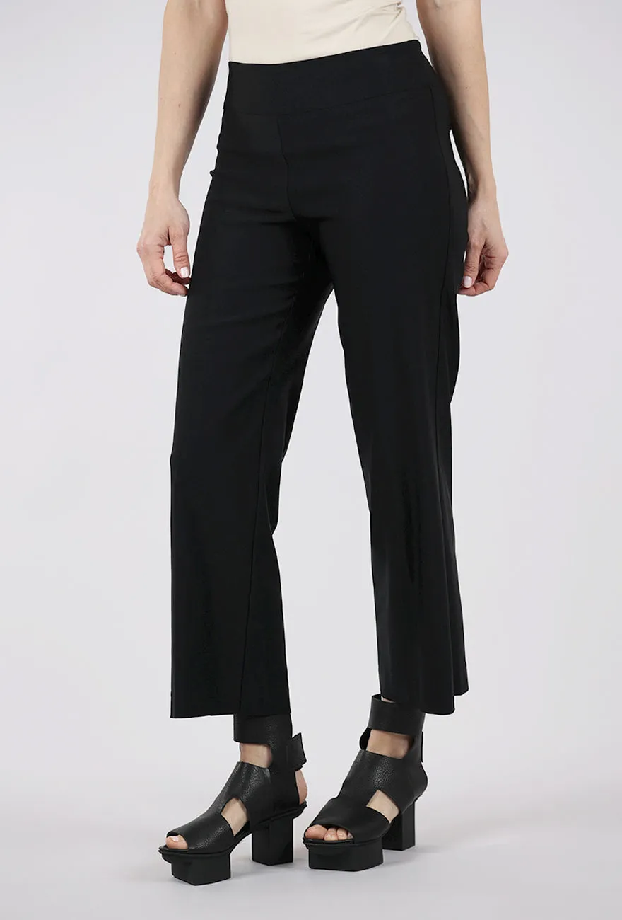 EF Crop Wide Leg Pant, Black Flared Legs