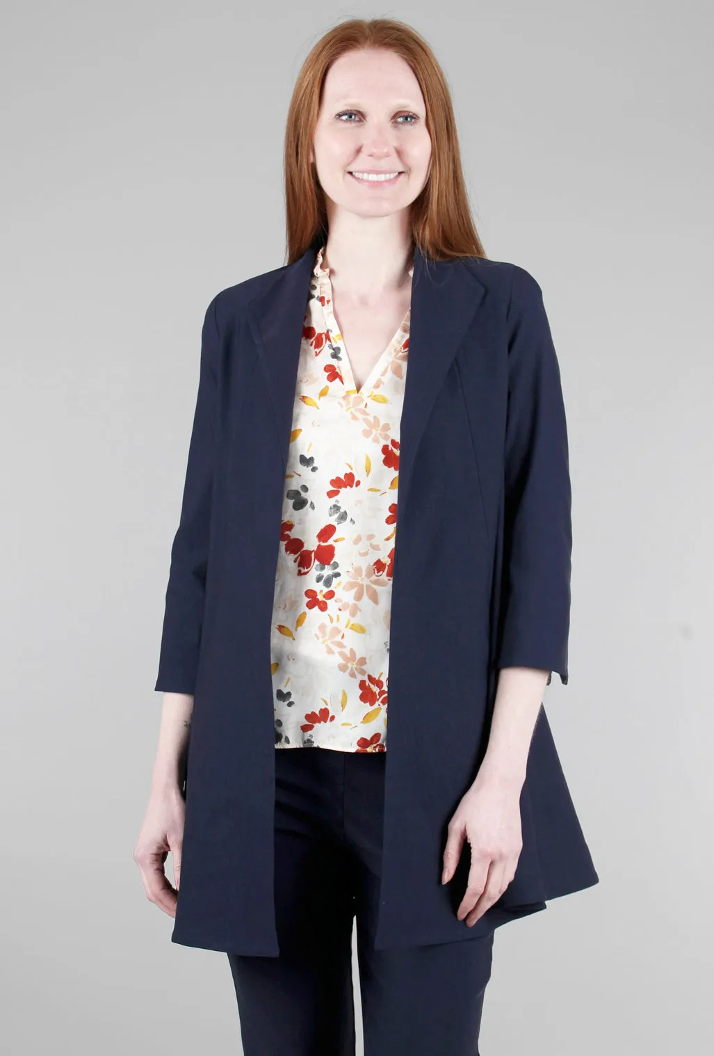Sunday Walk Style EF Signature Swing Coat, Navy