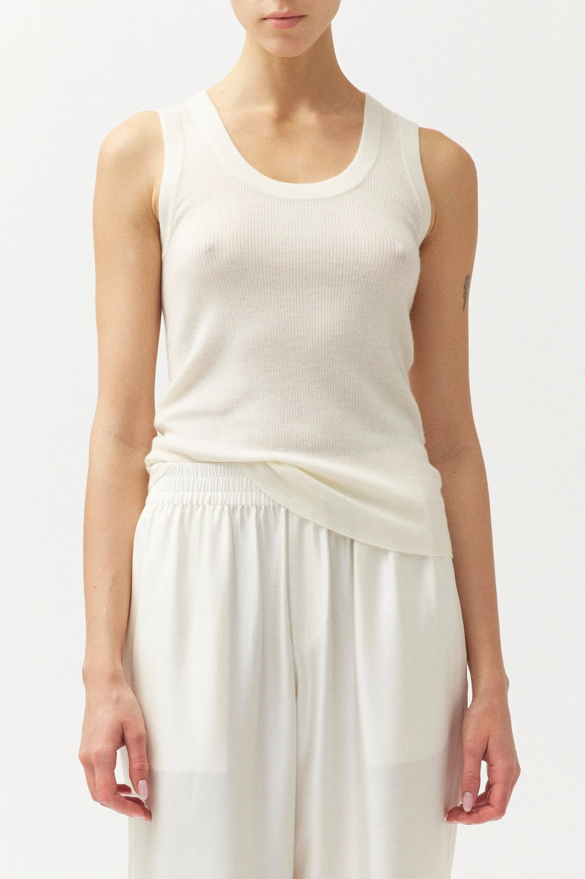 Ina Ivory Tank Relaxed Outfit Daily Layer