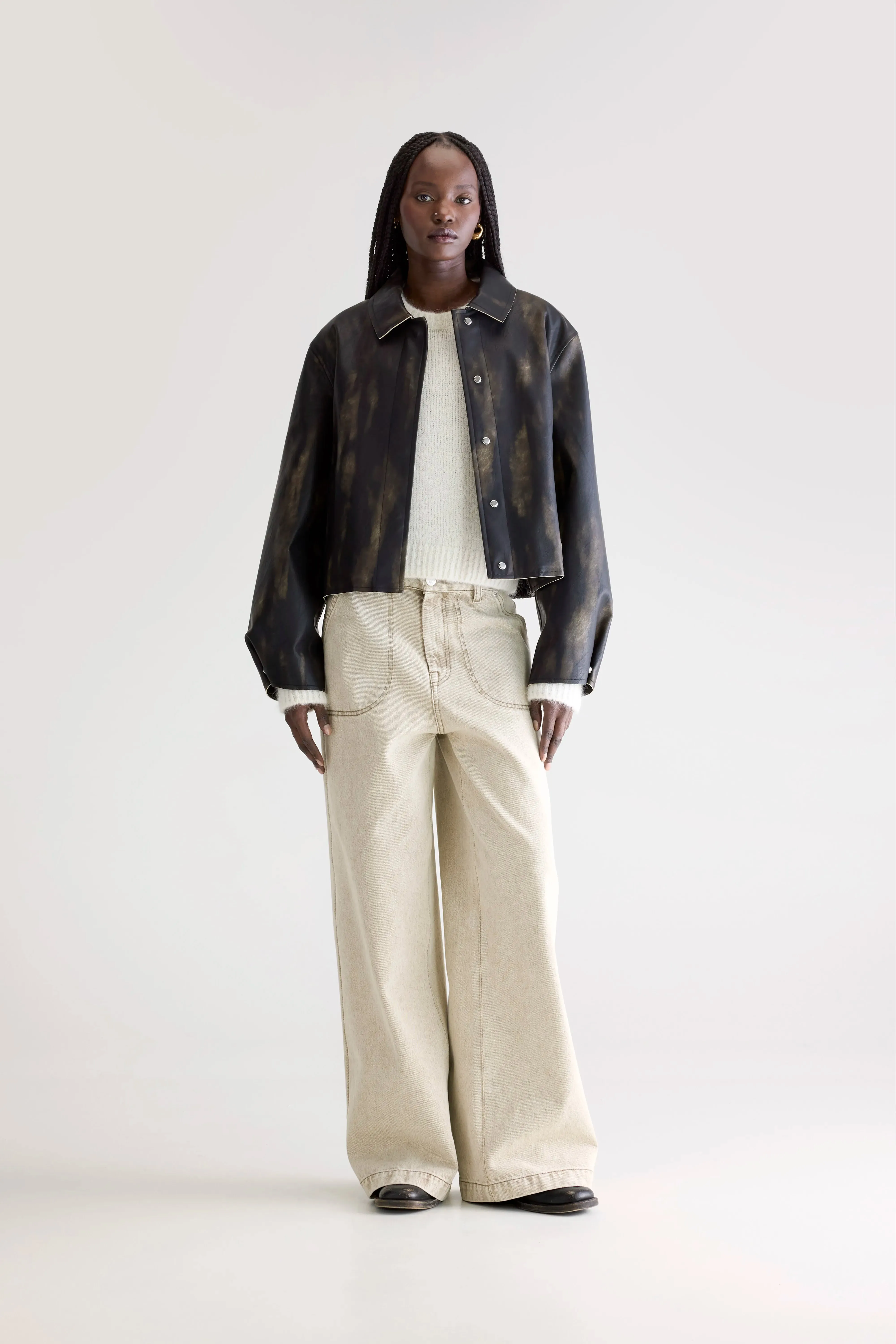 Effortless Style Harred faux-leather jacket (252 / W / BLACK SAND)